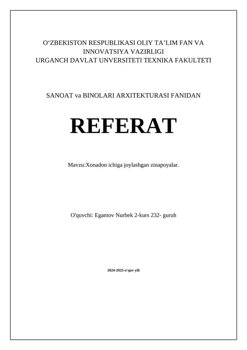 Xonadon ichiga joylashgan zinapoyalar. 1