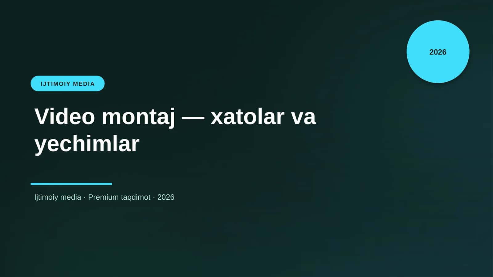 Video montaj — xatolar va yechimlar 1