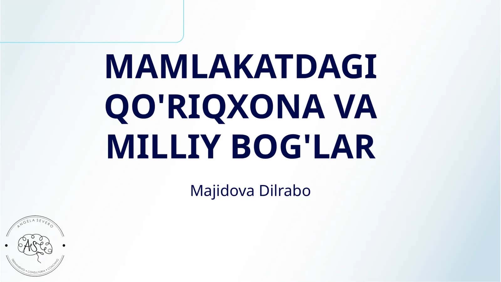 MAMLAKATDAGI QO'RIQXONA VA MILLIY BOG'LAR 1