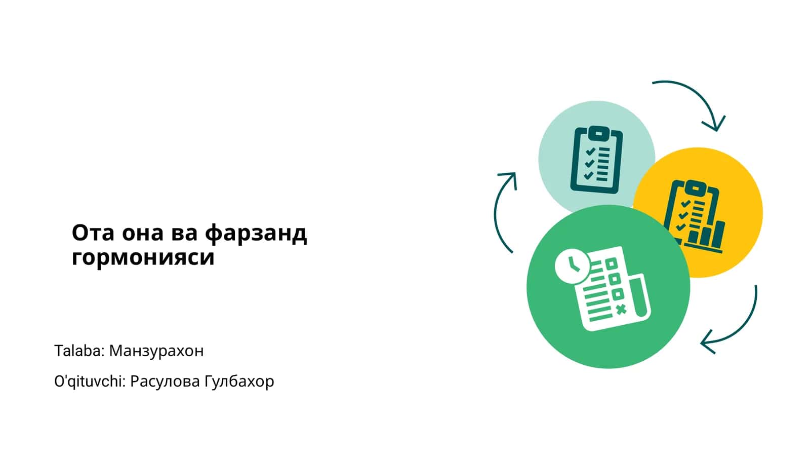 Ота она ва фарзанд гормонияси 1