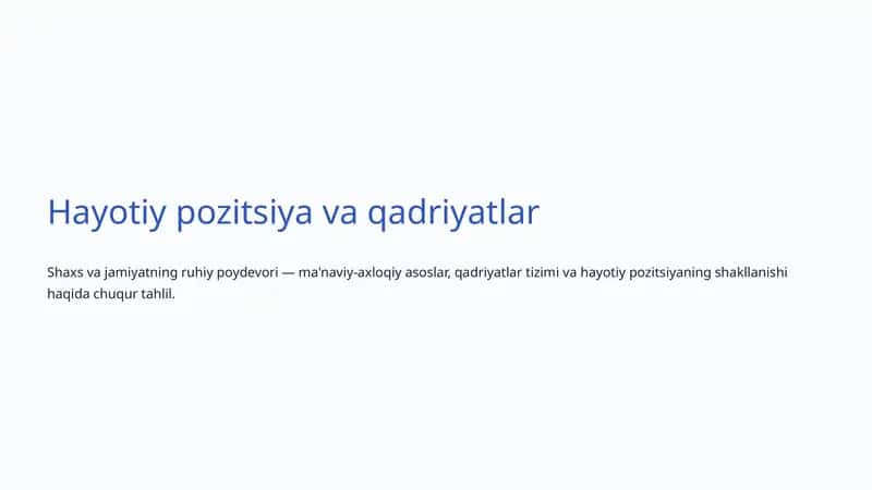 Qadriyatlar 1