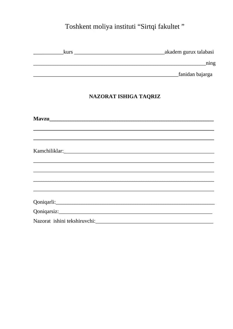 NAZORAT ISHIGA TAQRIZ 1