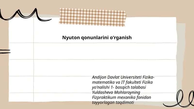 Nyuton qonunlarini oʻrganish 1