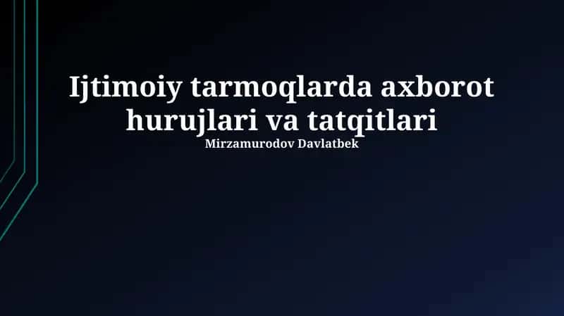 Ijtimoiy tarmoqlarda axborot hurujlari va tatqitlari 1