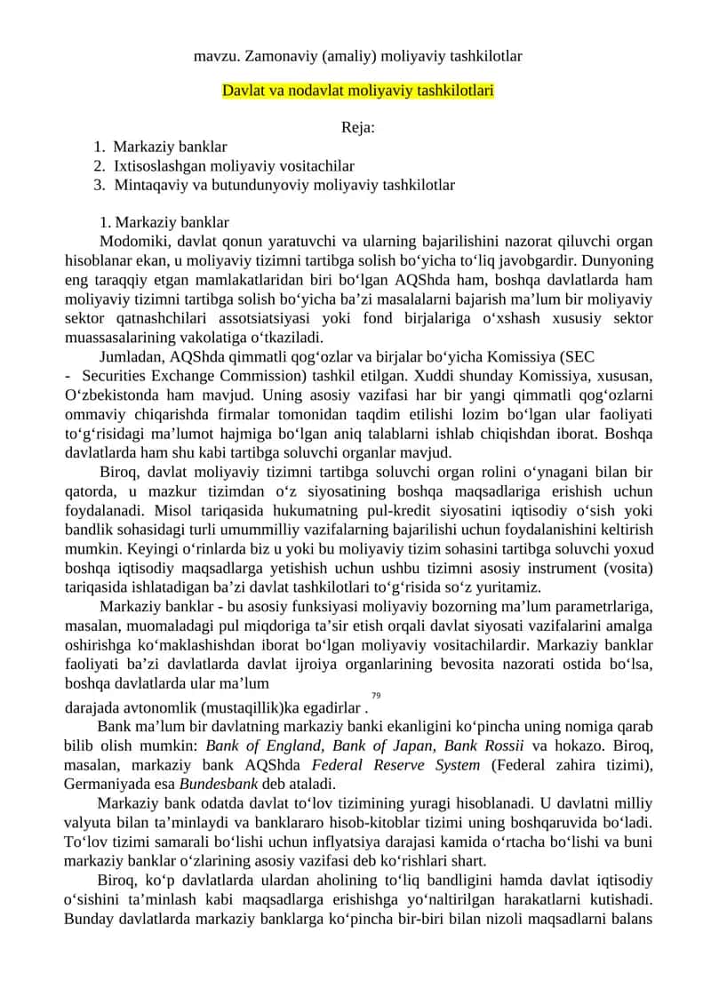 Markaziy banklar 1
