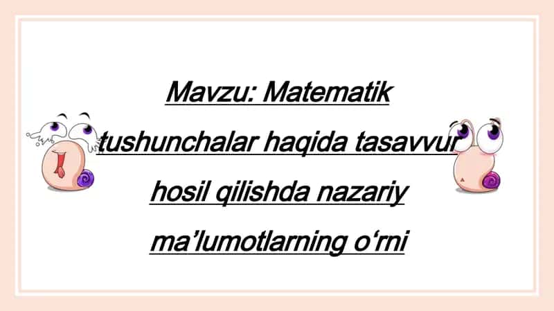 Matematik Tushunchalar Haqida Tavsiflar 1