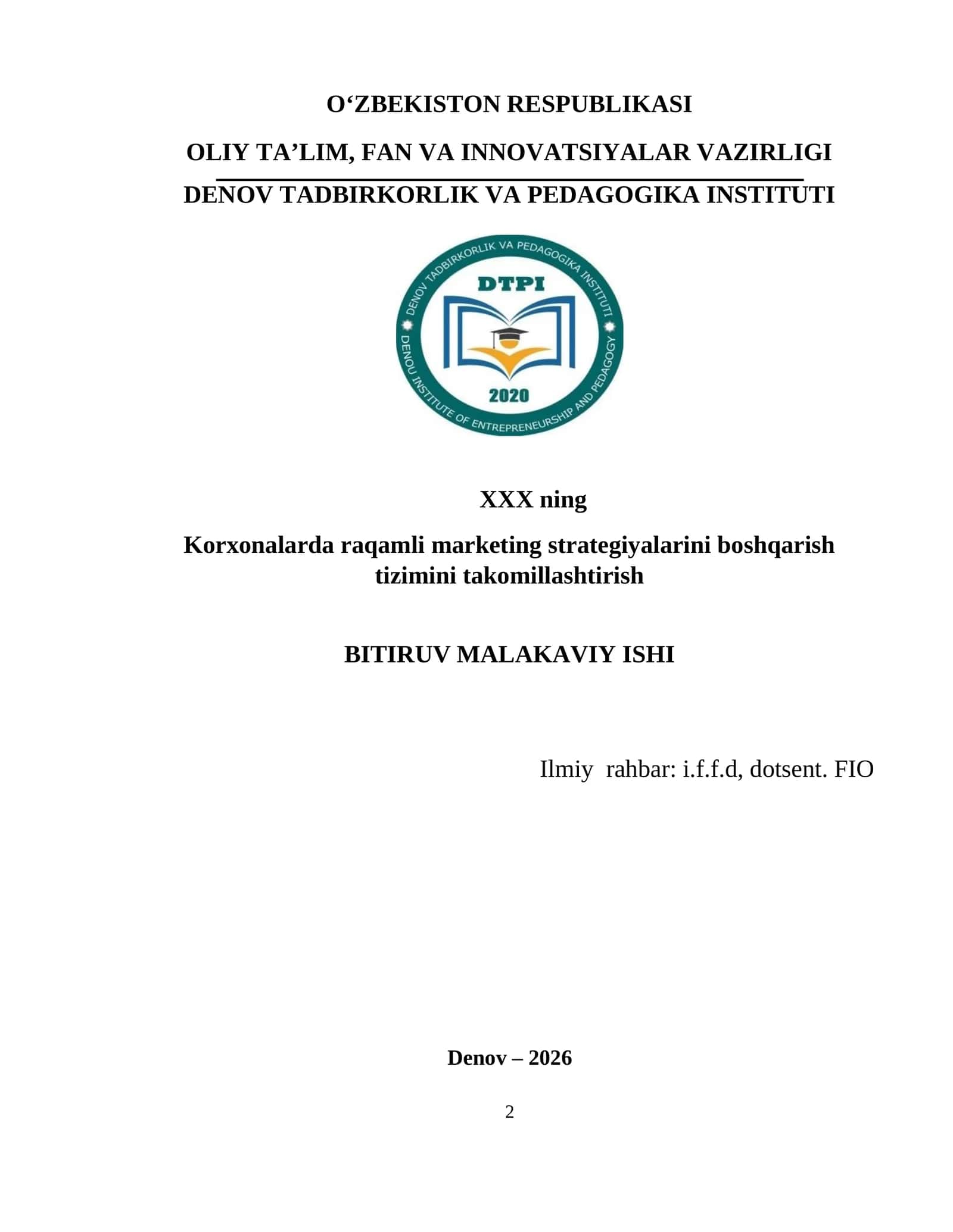 Korxonalarda raqamli marketing strategiyalarini boshqarish tizimini takomillashtirish 1