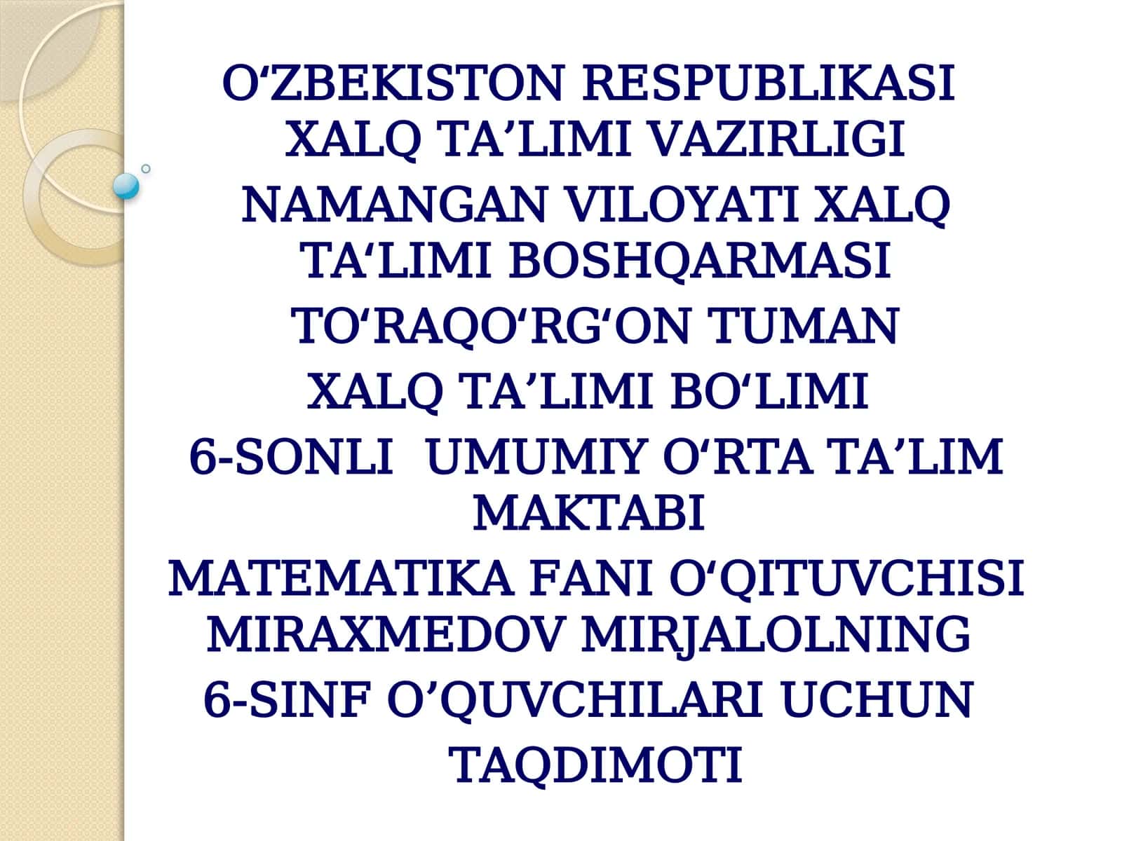 Matematika6-sinf - AylananinguzunligivaDoiraningyuzi 1