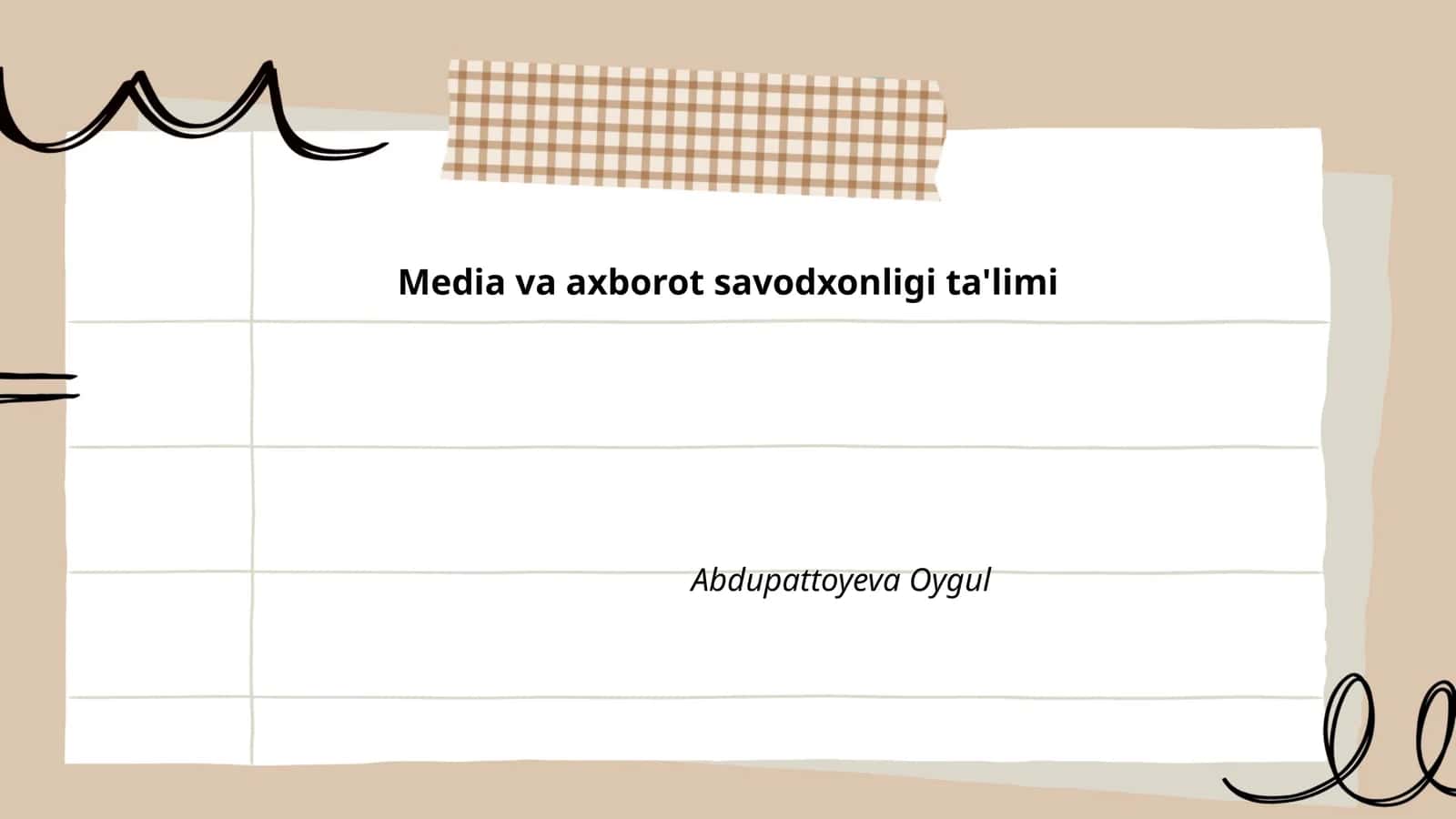 Media va axborot savodxonligi ta'limi 1
