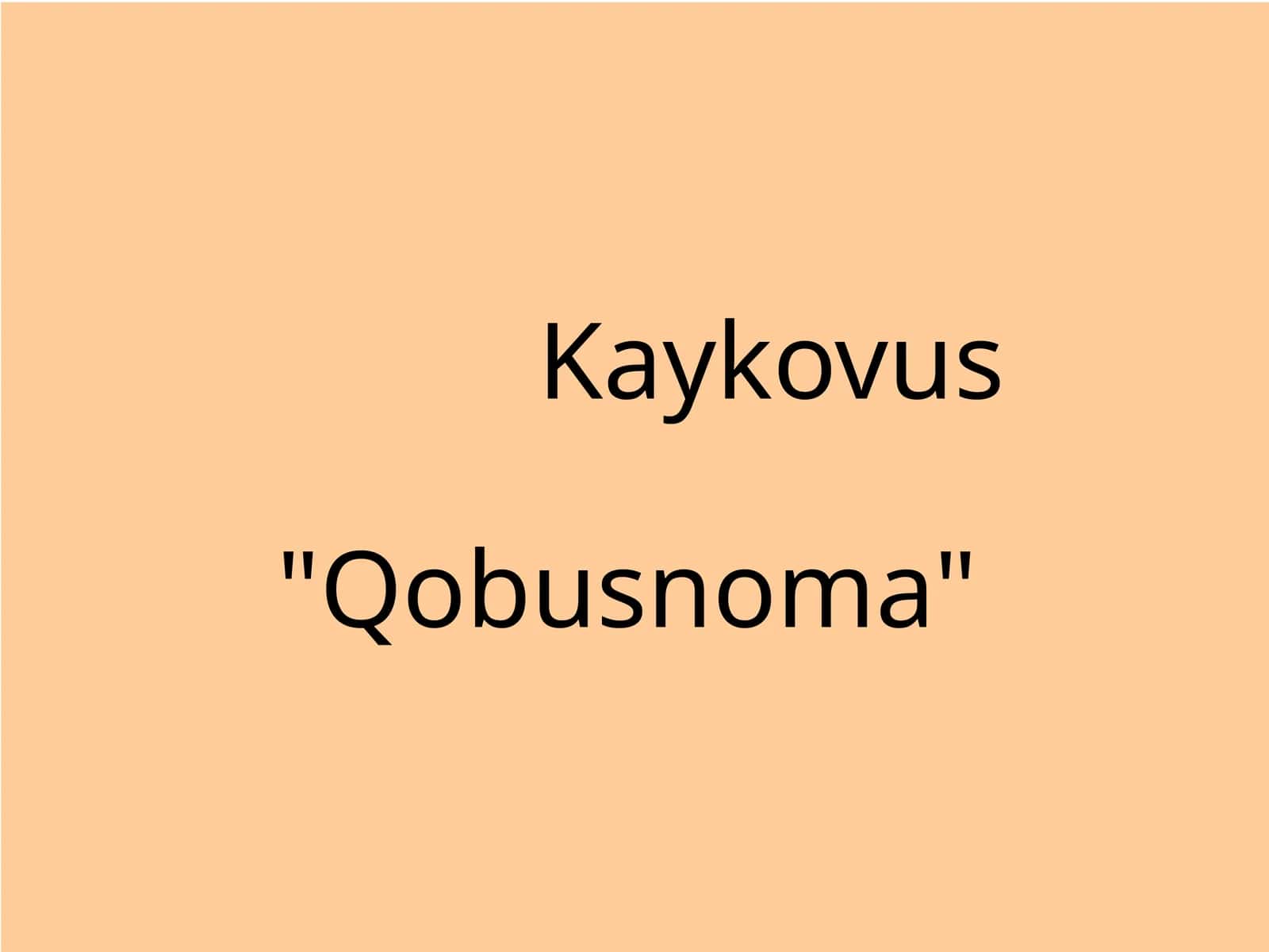Kaykovus"Qobusnoma" 1