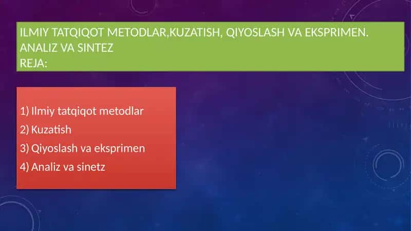 Ilmiy Taqiqot Metodlari 1