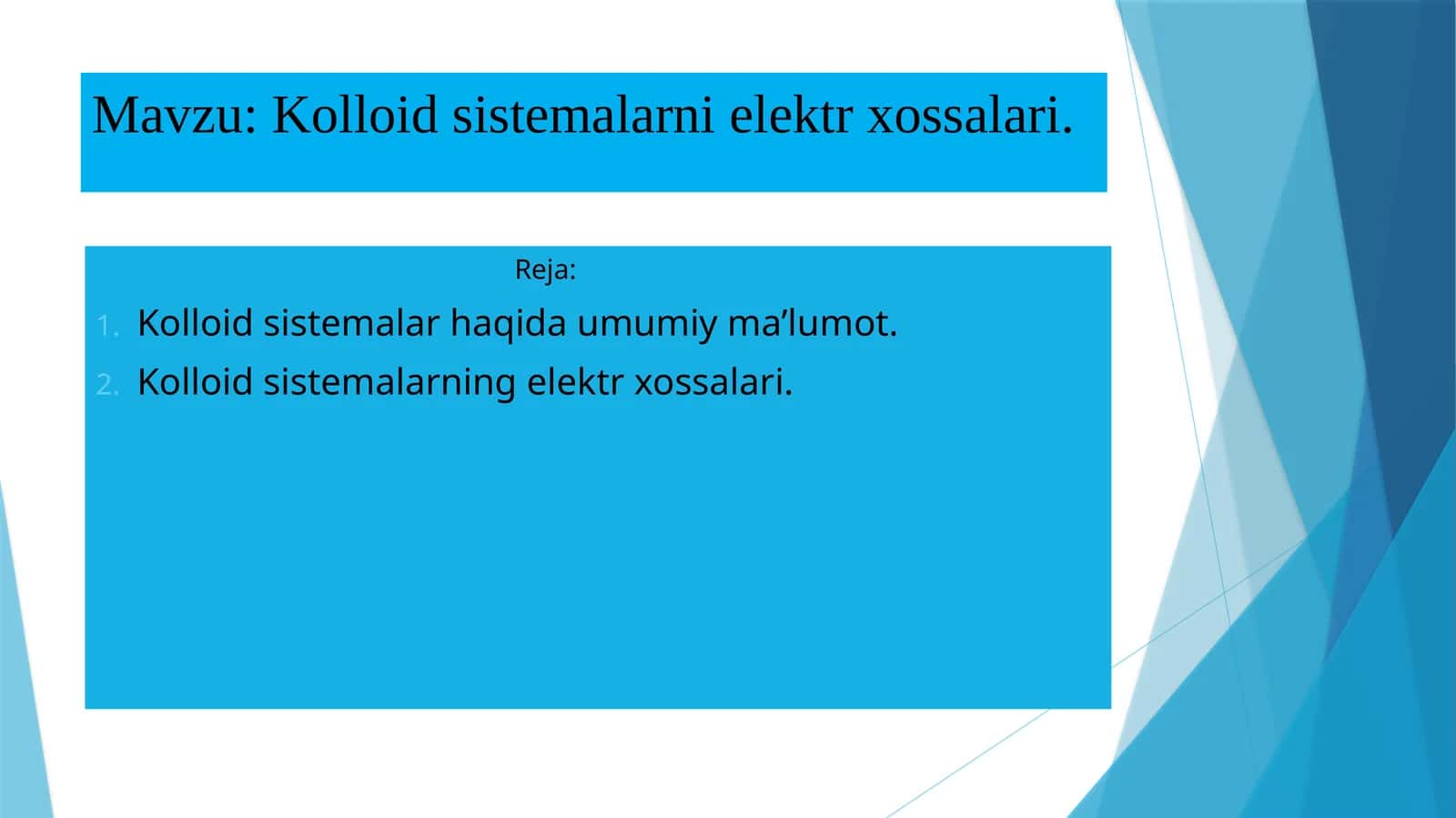 Kolloid sistemalarni elektr xossalari 1