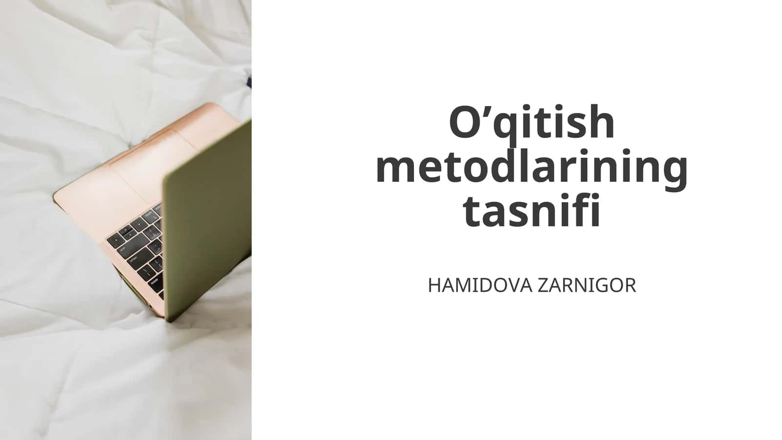 O’qitish metodlarining tasnifi 1
