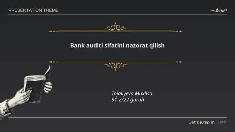 Bank auditi sifatini nazorat qilish 1