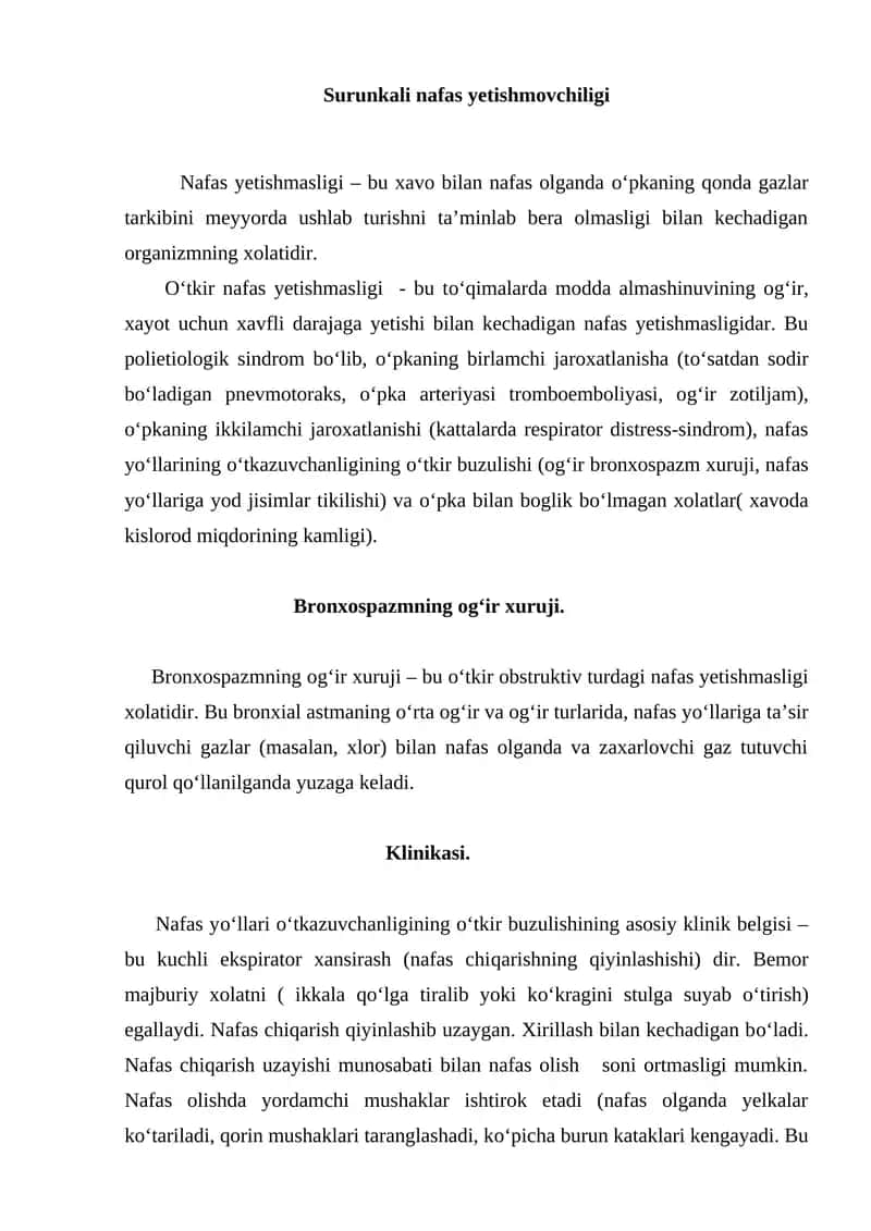 Surunkali nafas yetishmovchiligi 1
