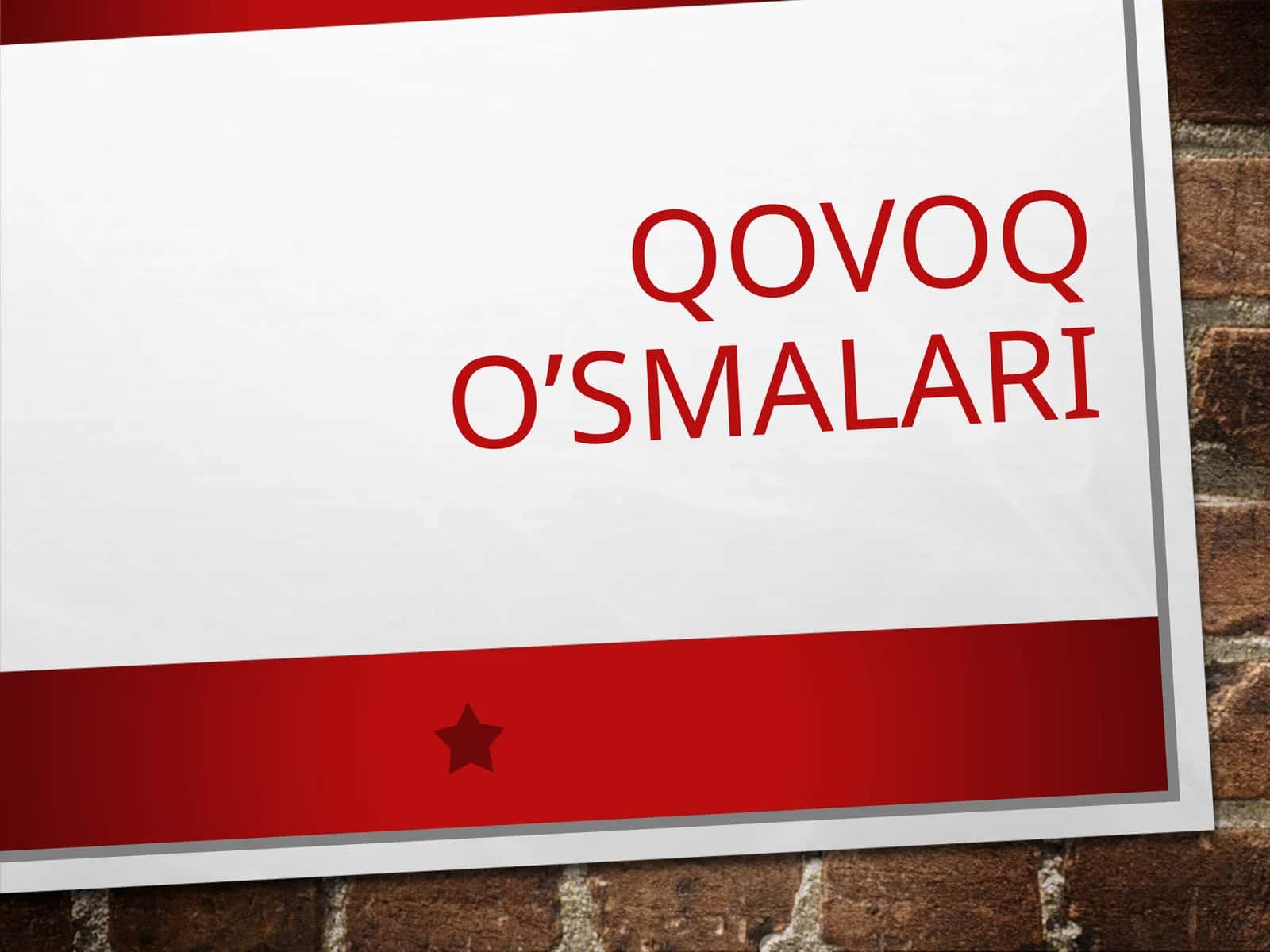 QOVOQ O’SMALARI KLASSIFIKATSIYASI 1
