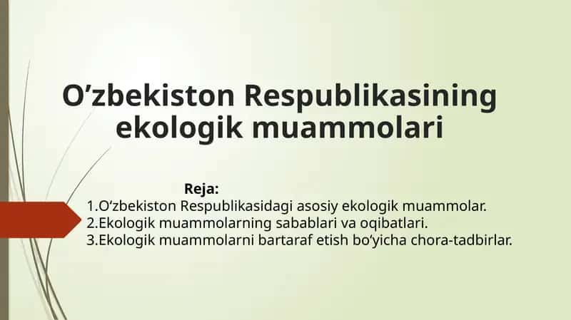 O‘zbekiston Respublikasining ekologik muammolari 1