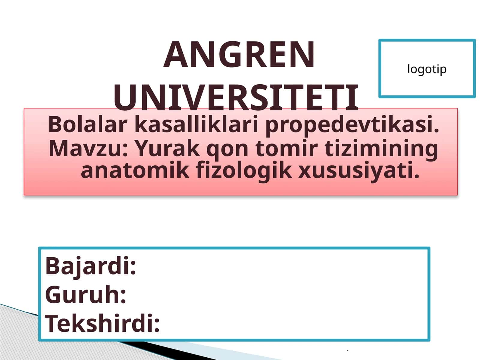 Bolalar kasalliklari propedevtikasi 1