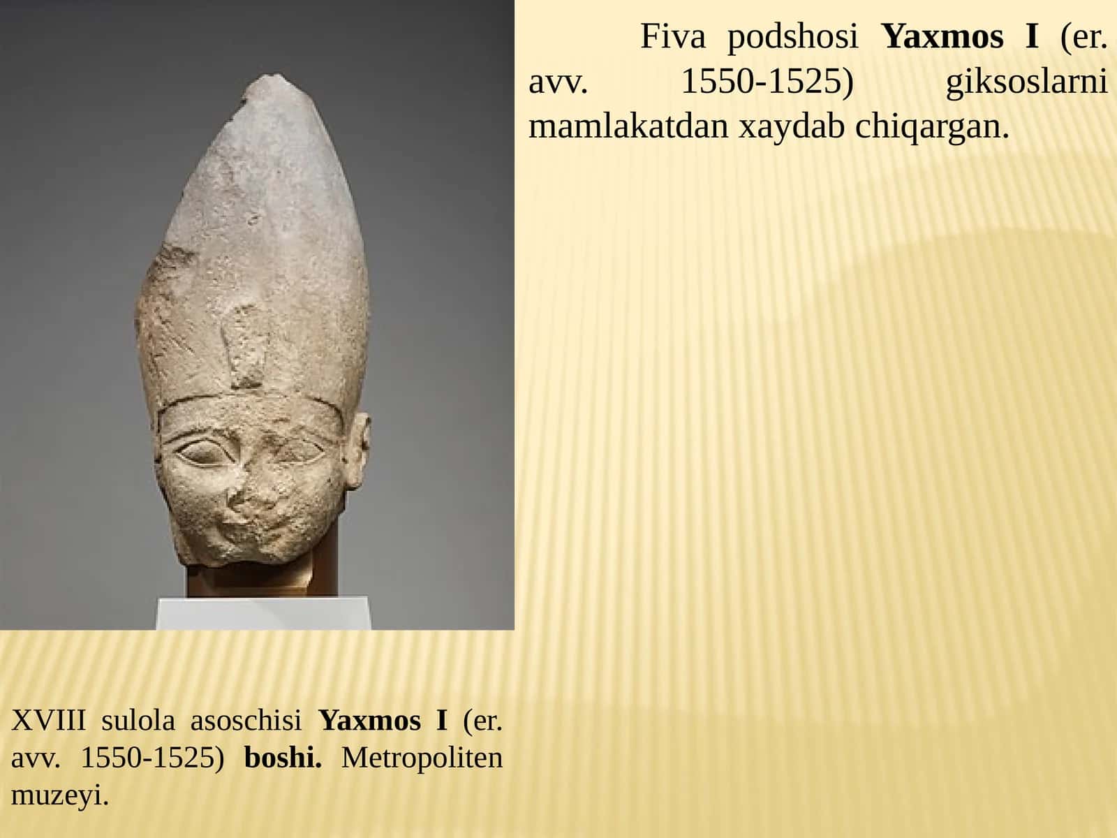 XVIII asr boshida Yaxmos I 1