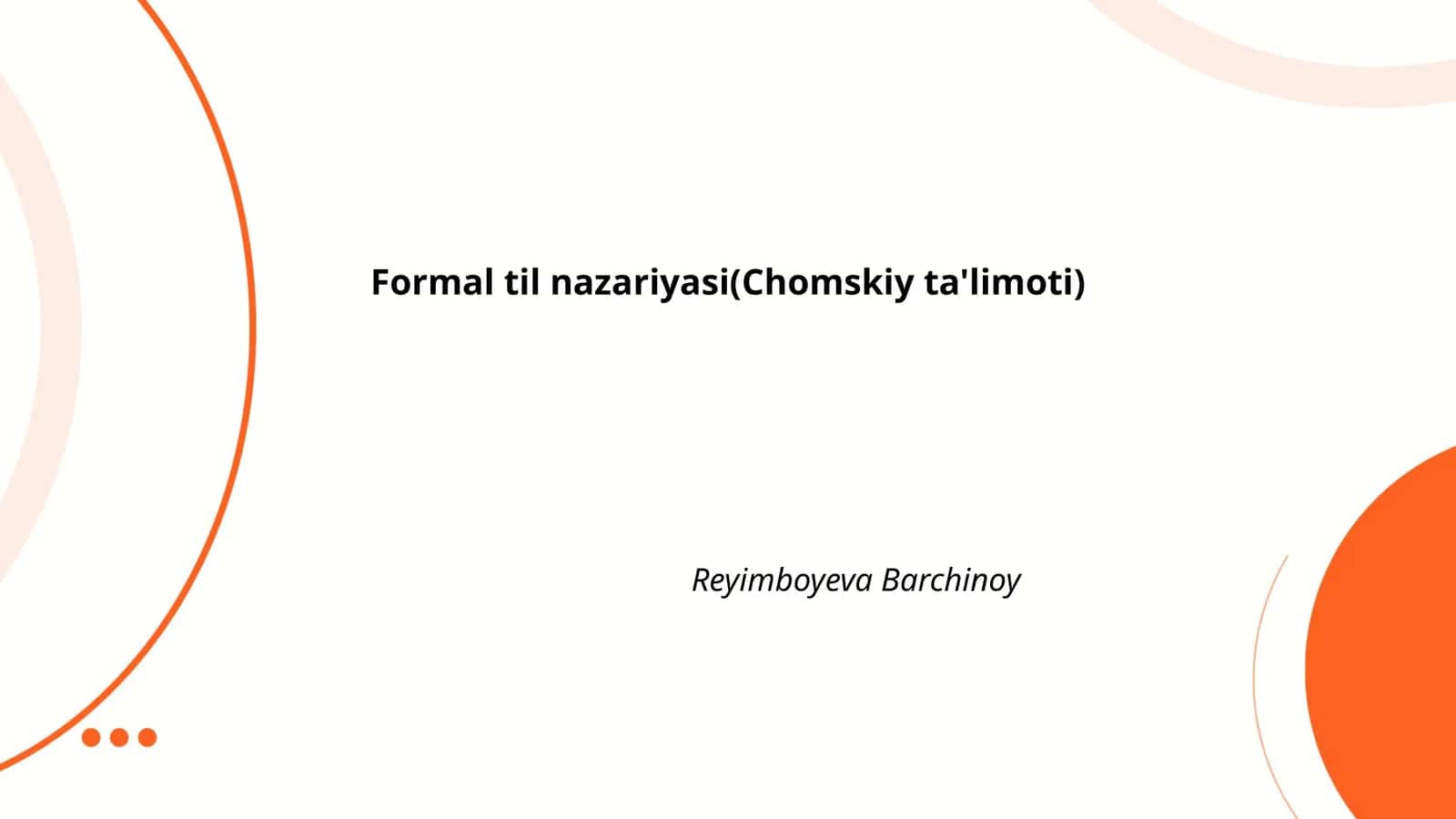 Formal til nazariyasi(Chomskiy ta'limoti) 1