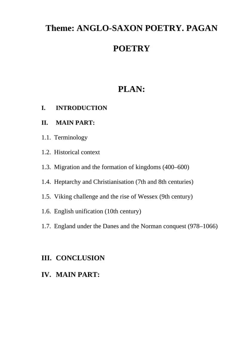 ANGLO-SAXON POETRY. PAGAN POETRY 1