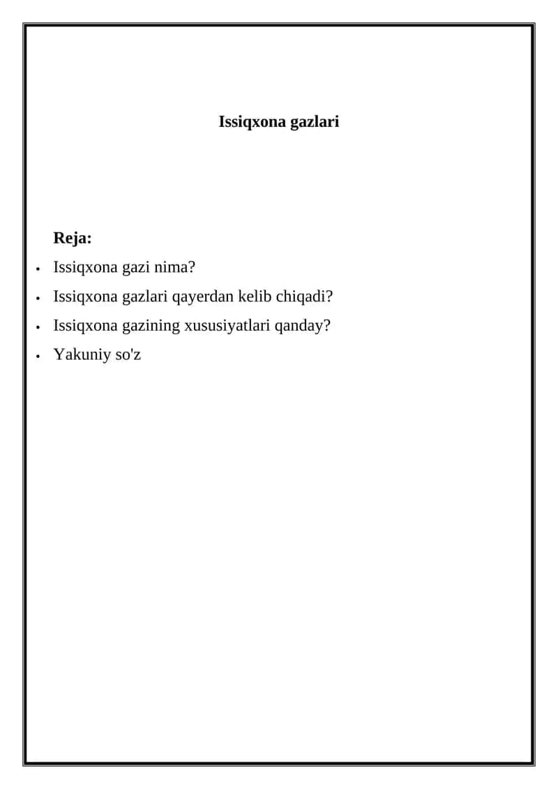 Issiqxona gazlari 1