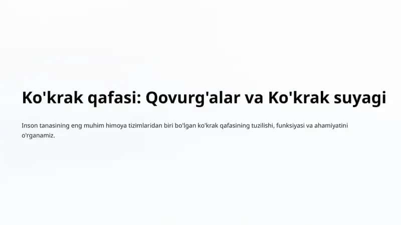 Ko'krak qafasi: Qovurg'alar va Ko'krak suyagi 1