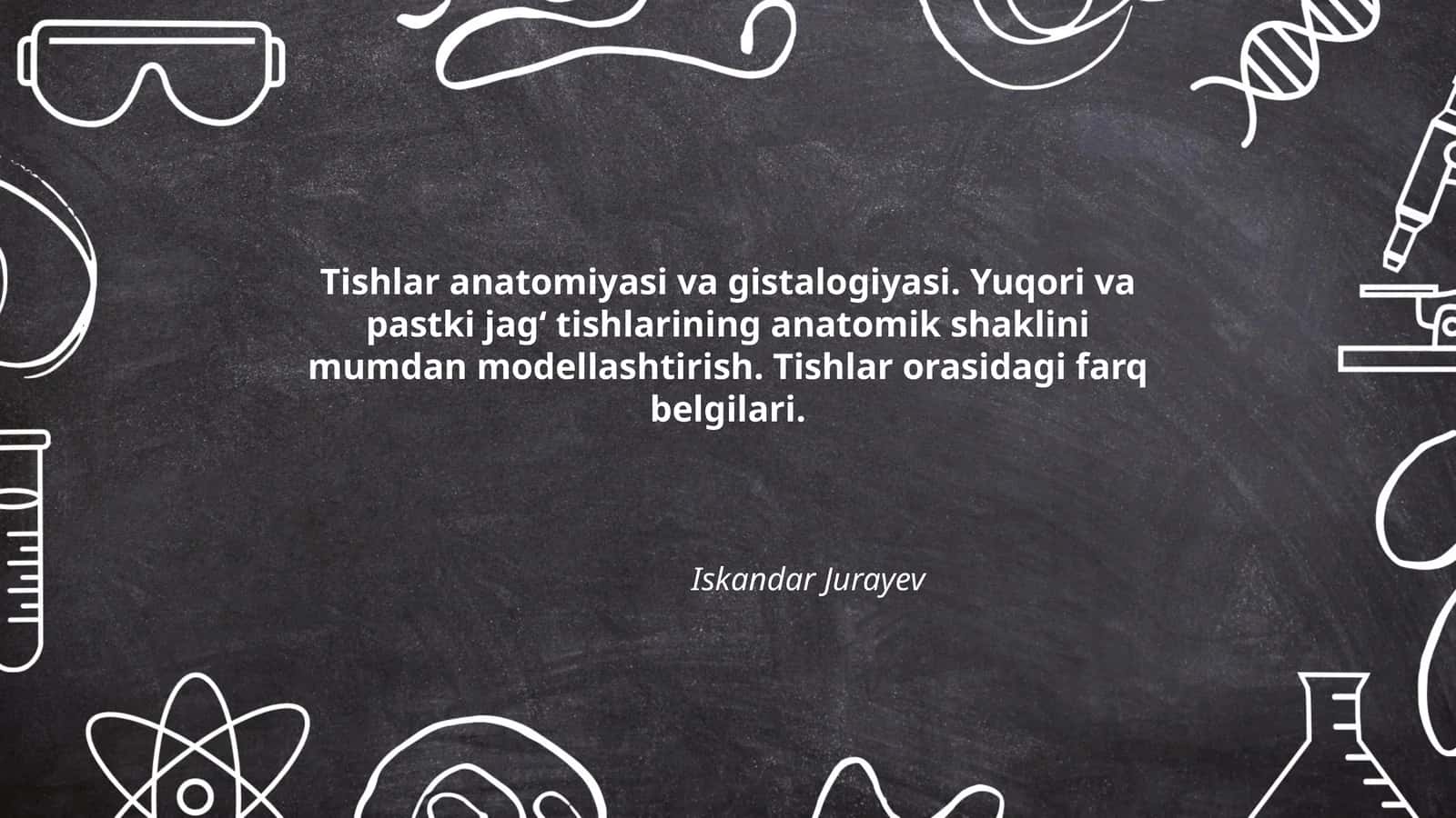 Tishlar anatomiyasi va gistalogiyasi 1