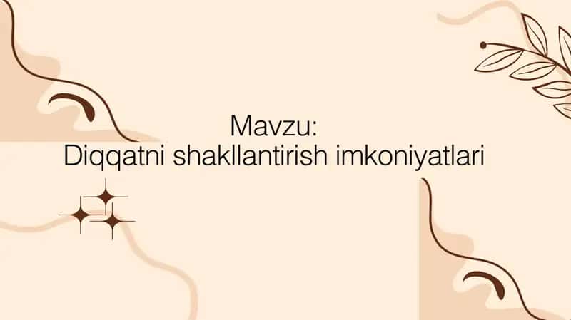 Diqqatni shakllantirish imkoniyatlari 1