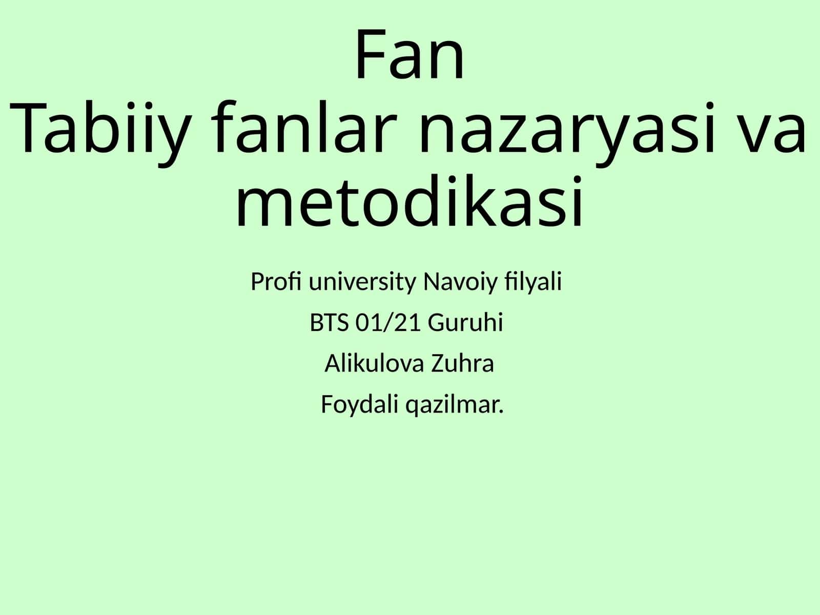Foydali qazilmar 1
