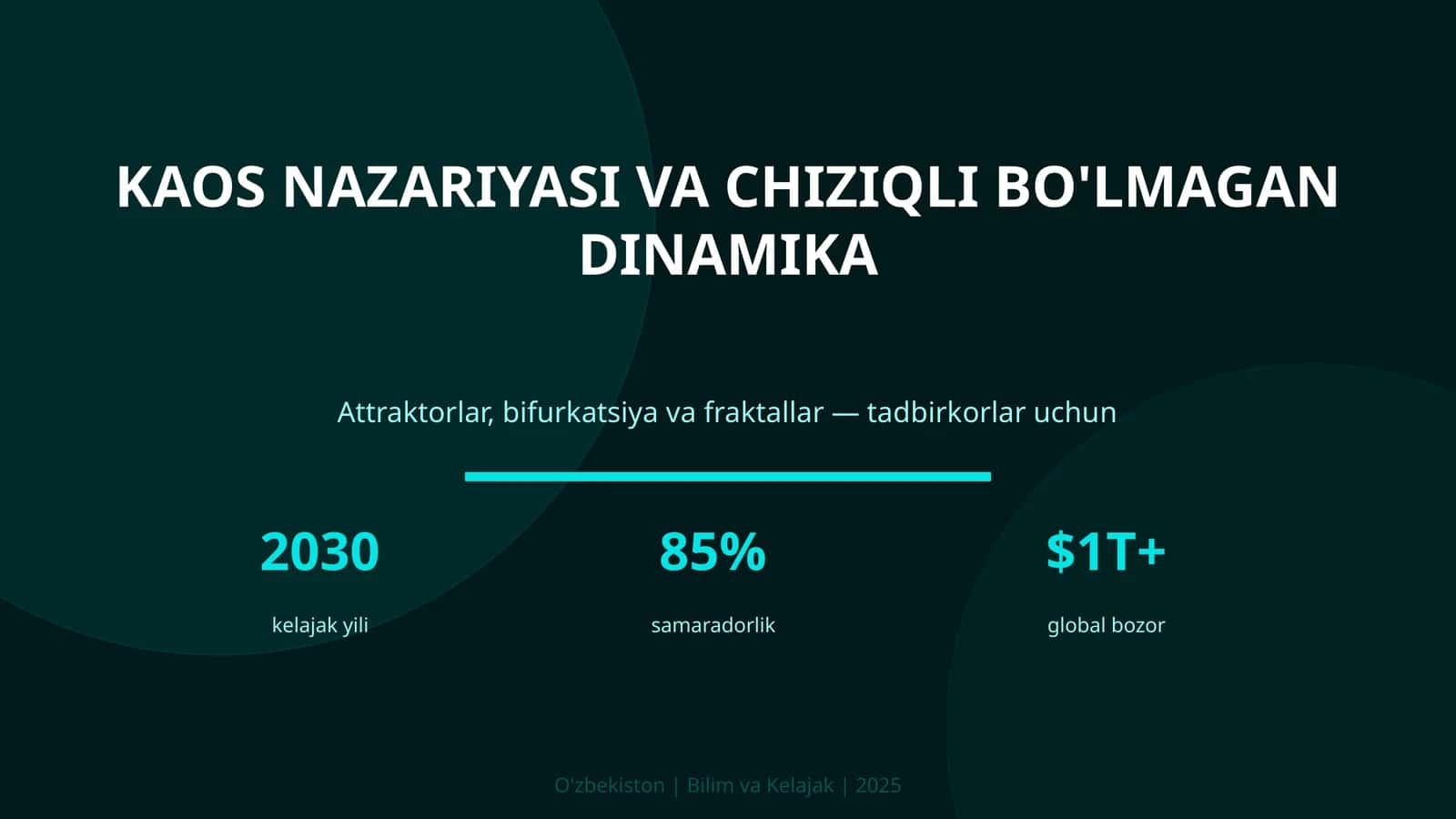 KAOS NAZARIYASI VA CHIZIQLI BO'LMAGAN DINAMIKA 1