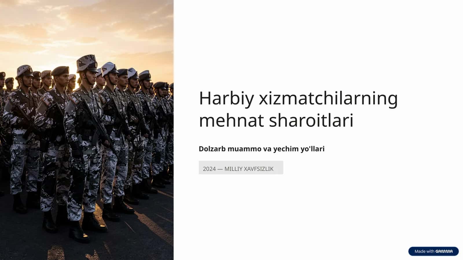 Harbiy xizmatchilarning mehnat sharoitlari 1