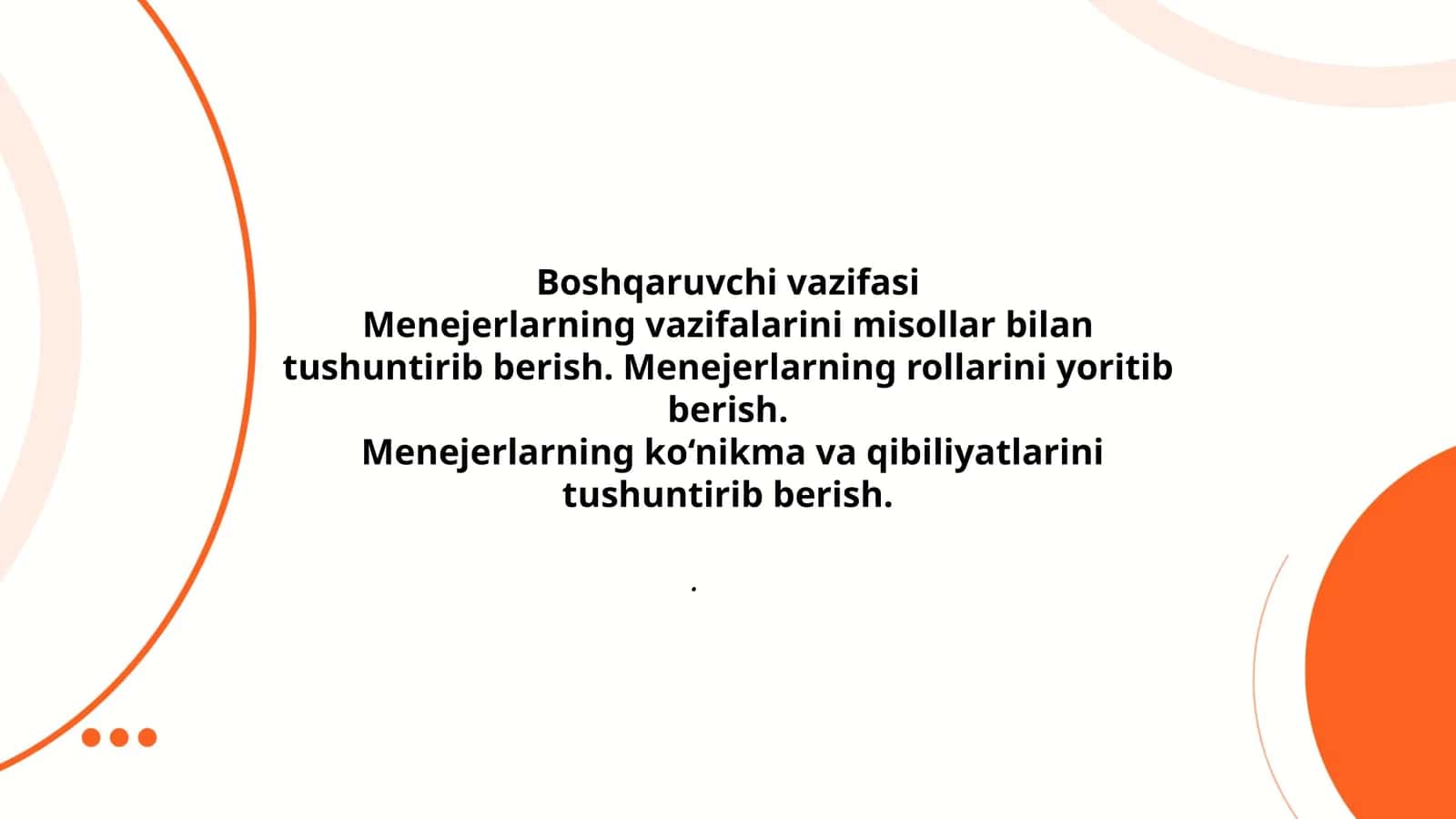 Boshqaruvchi vazifasi 1