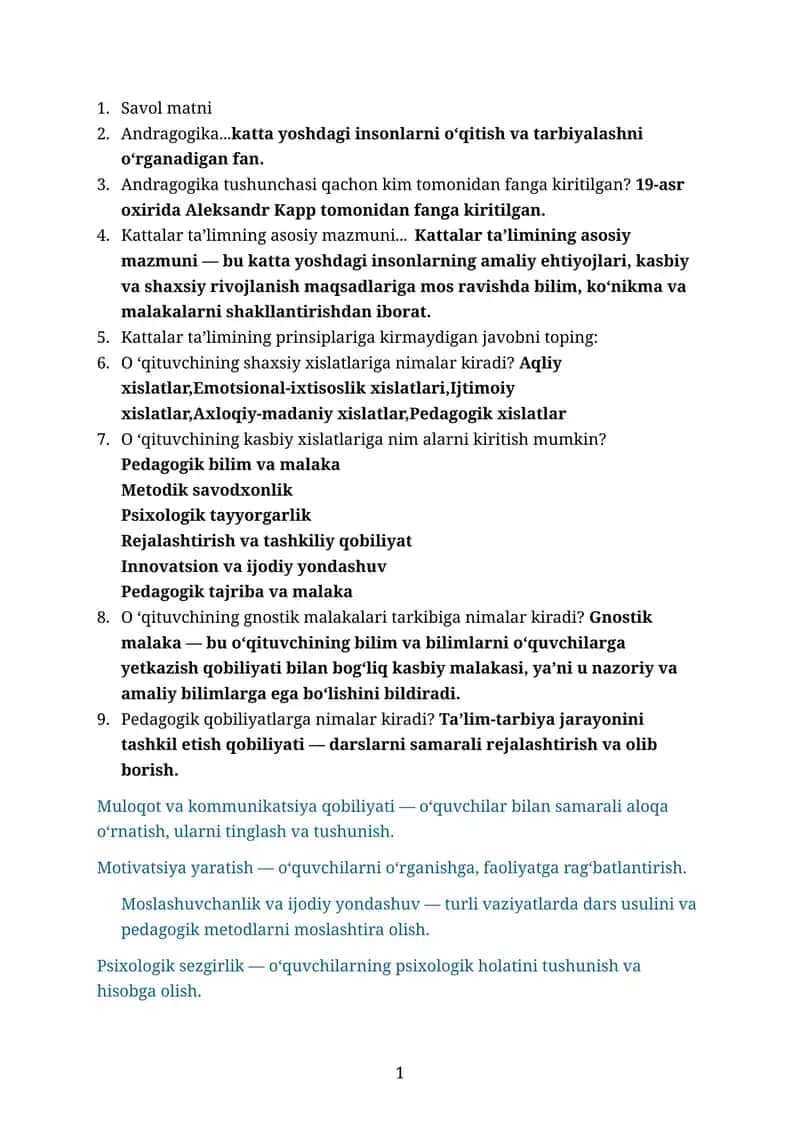 Kattalar Ta'limi 1