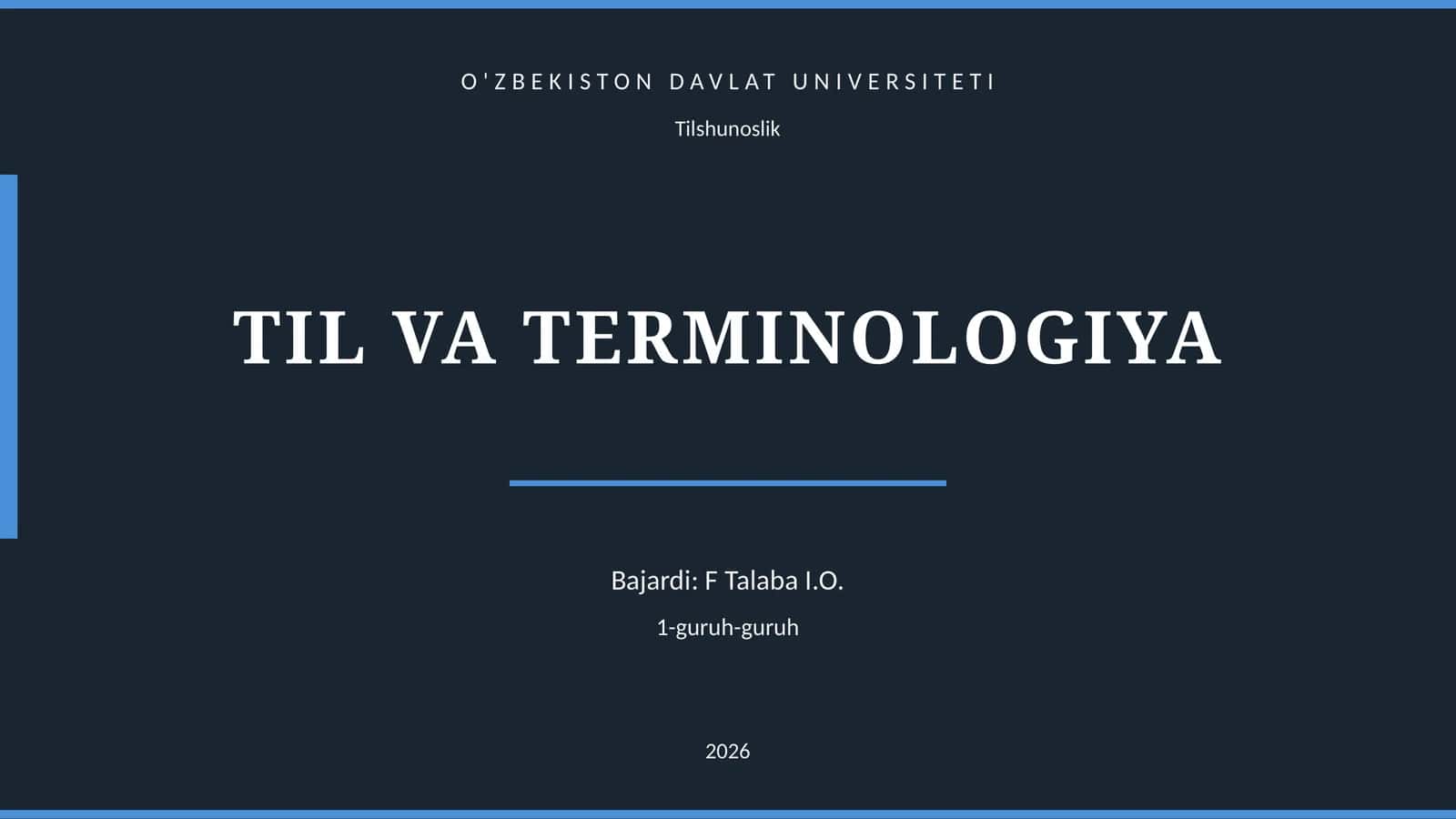 TIL VA TERMINOLOGIYA 1