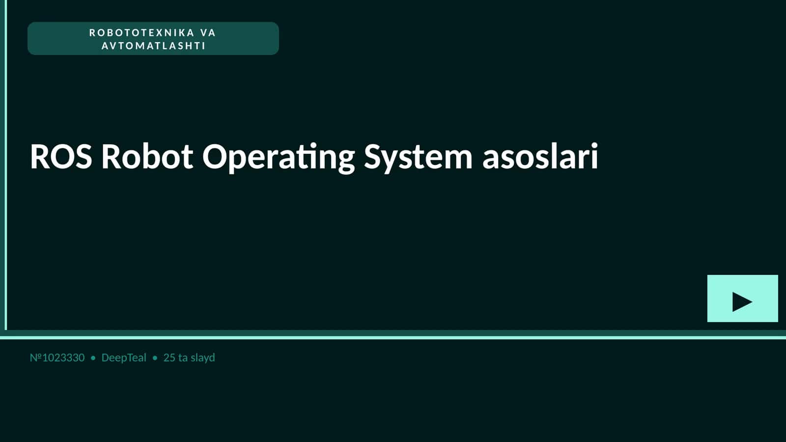 ROS Robot Operating System asoslari 1
