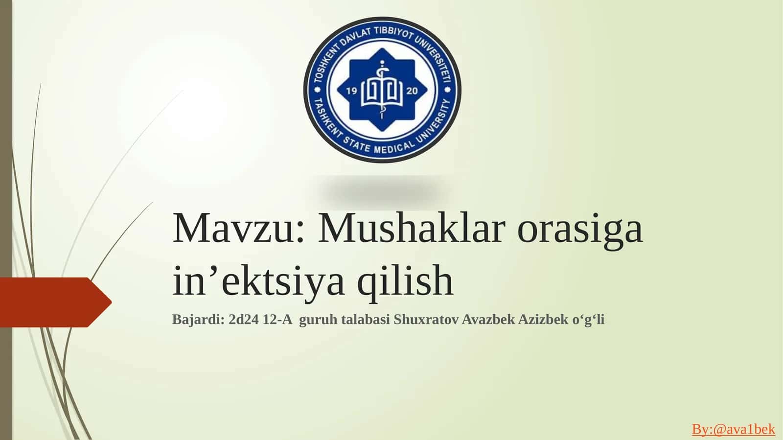 Mushaklar orasiga in’ektsiya qilish 1