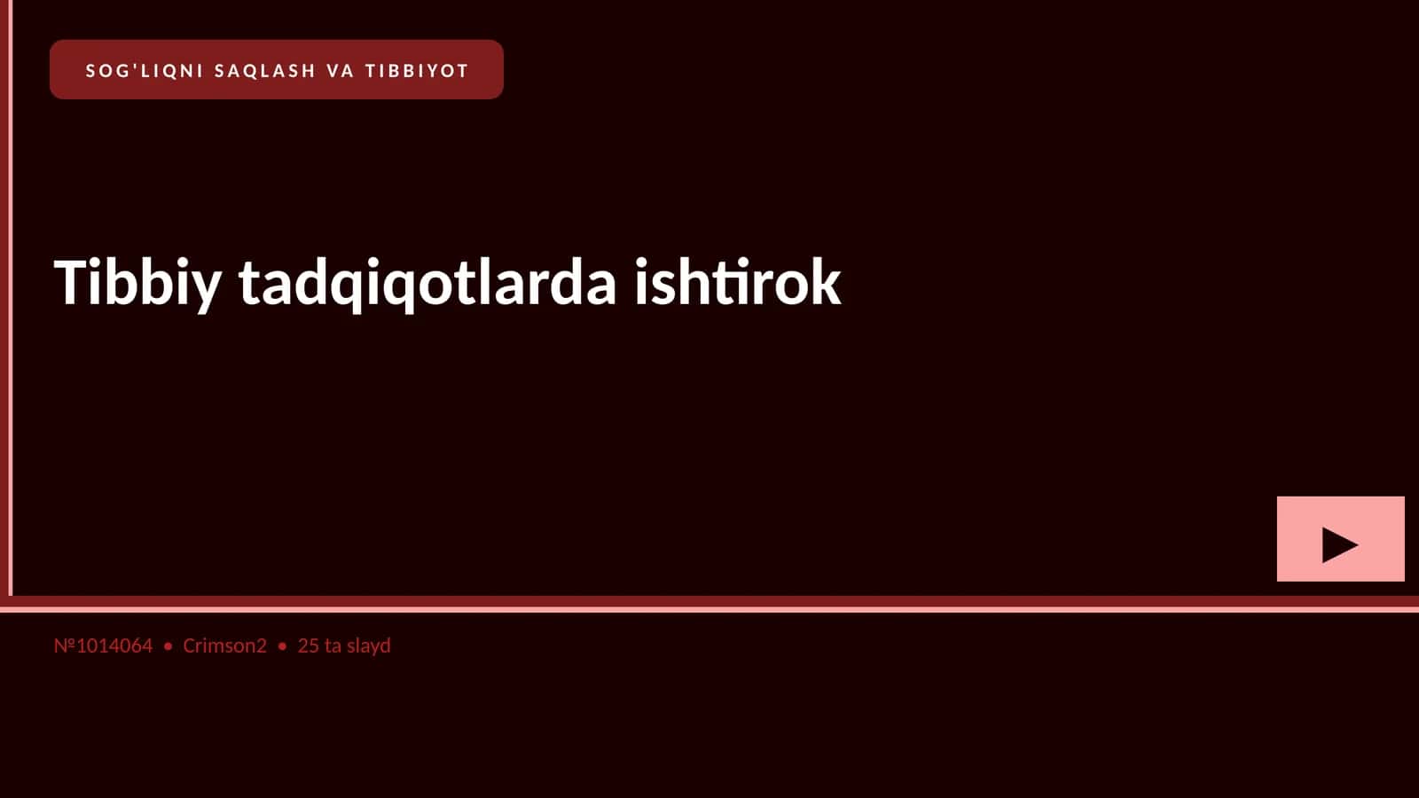 Tibbiy tadqiqotlarda ishtirok 1