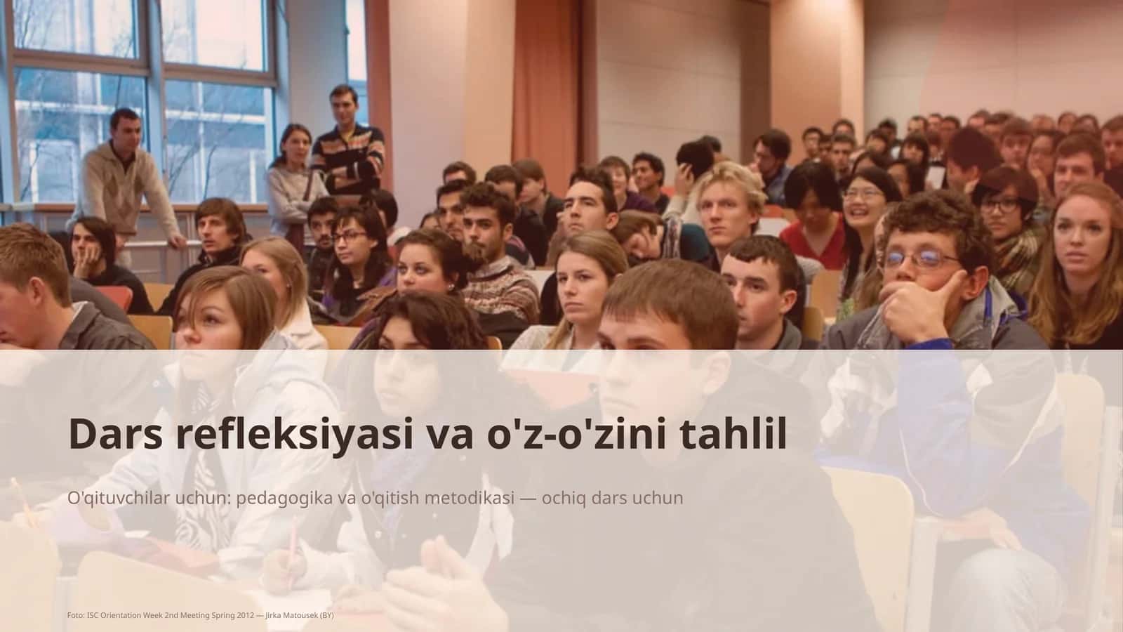 Dars refleksiyasi va o'z-o'zini tahlil 1