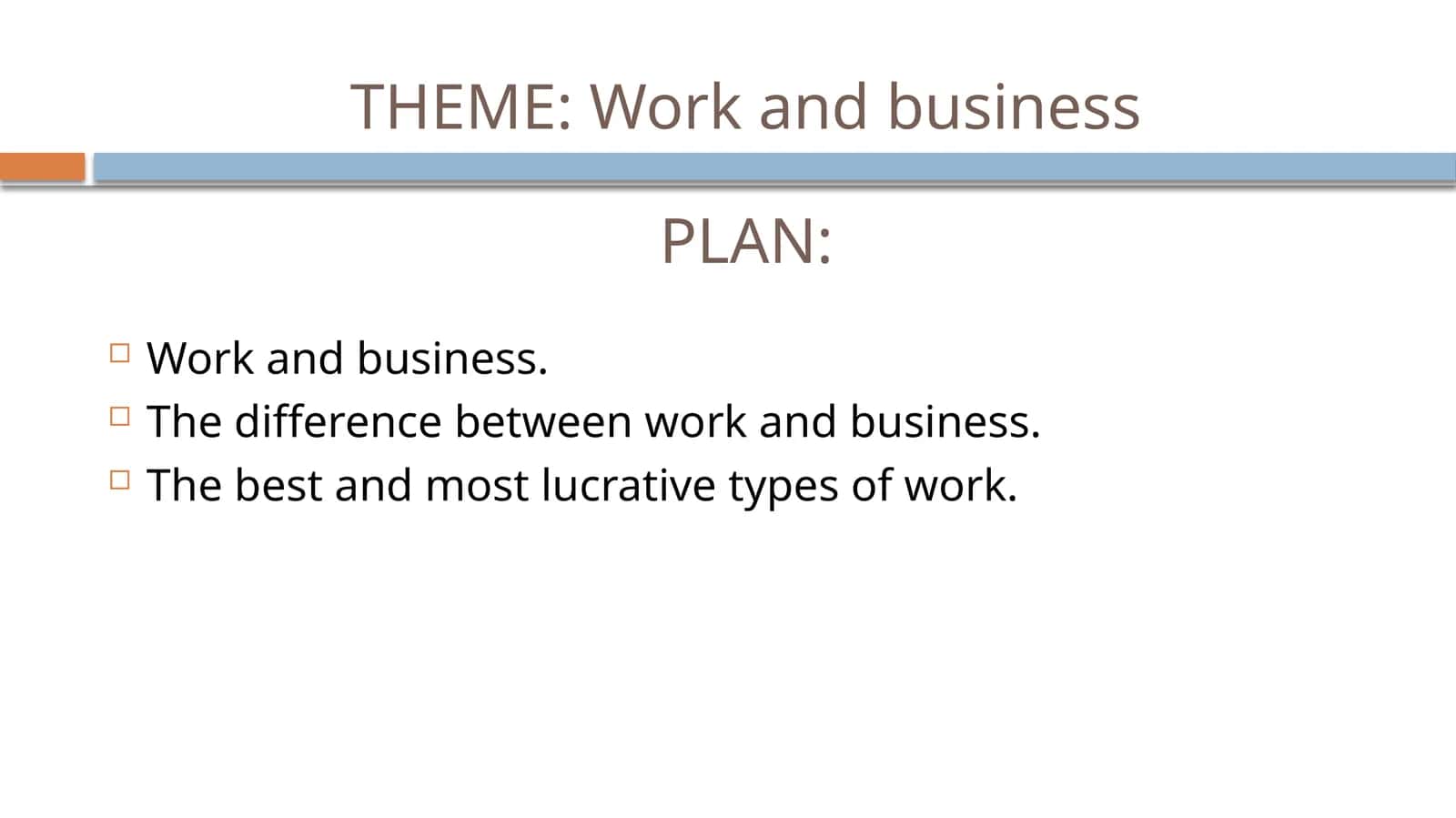 Work and business 1
