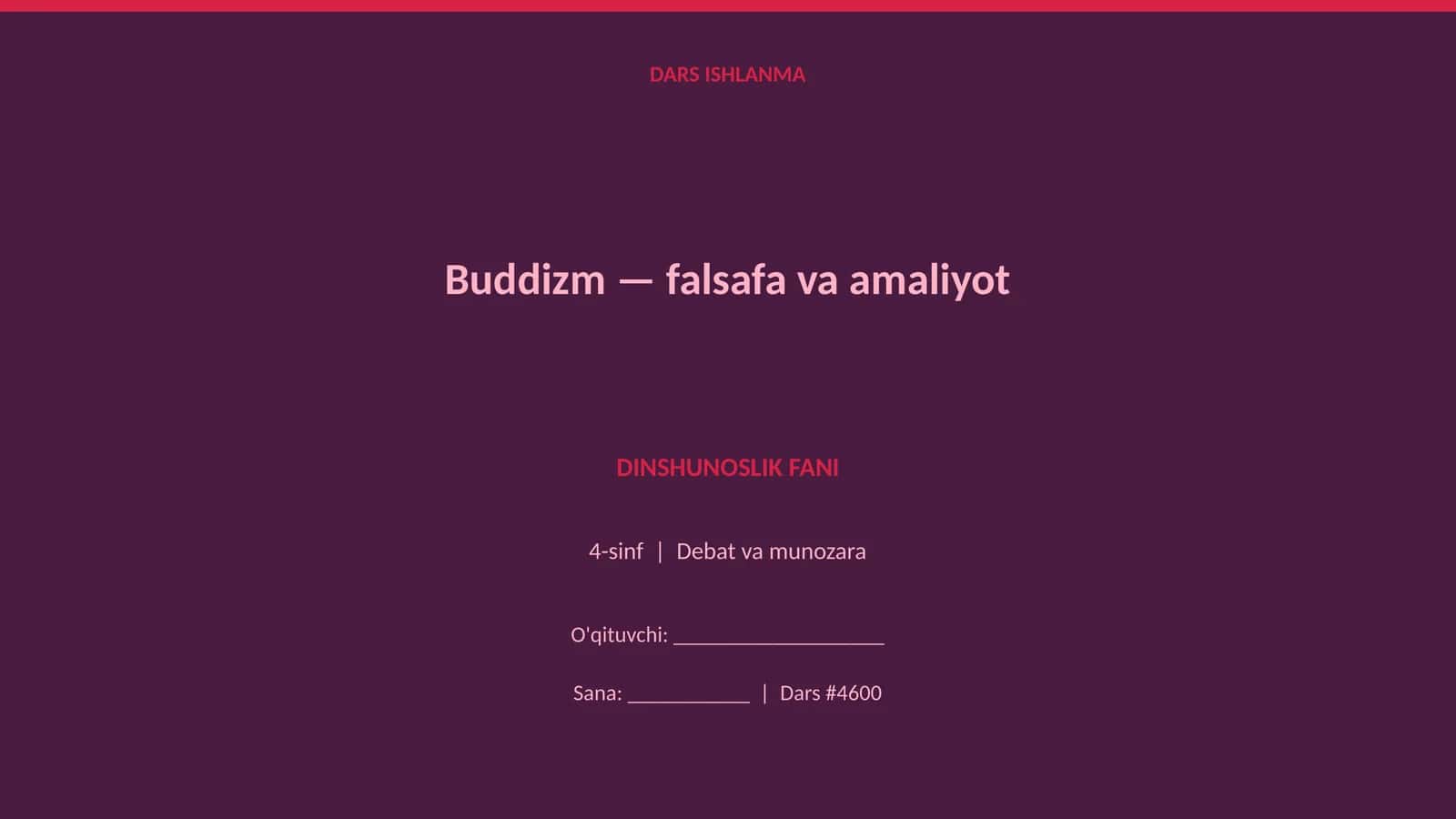 Buddizm - falsafa va amaliyot 1