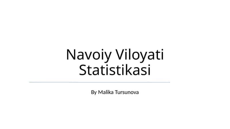 Navoiy Viloyati Statistikasi 1