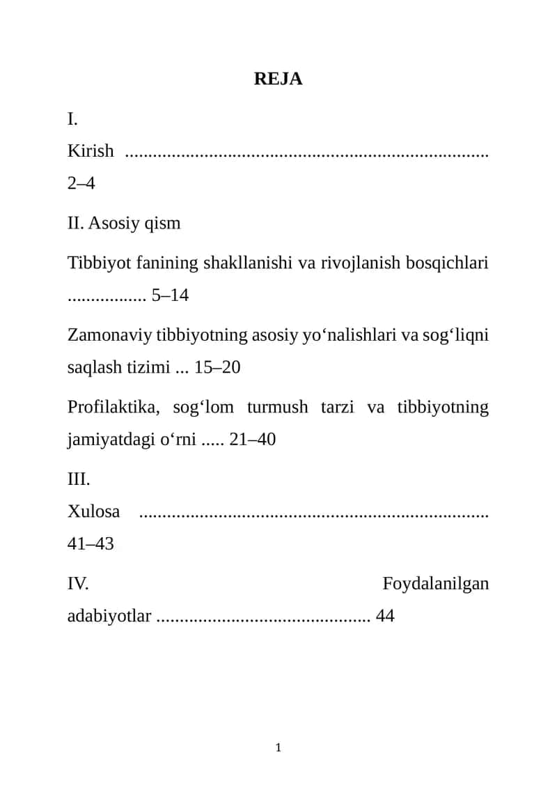 Tibbiyot fanining shakllanishi va rivojlanish bosqichlari 1