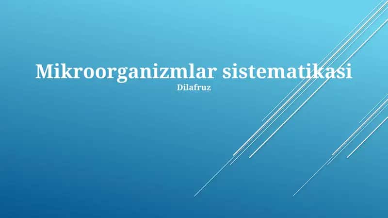 Mikroorganizmlar sistematikasi 1