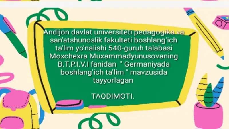 Germaniyada boshlangʻich taʼlim 1