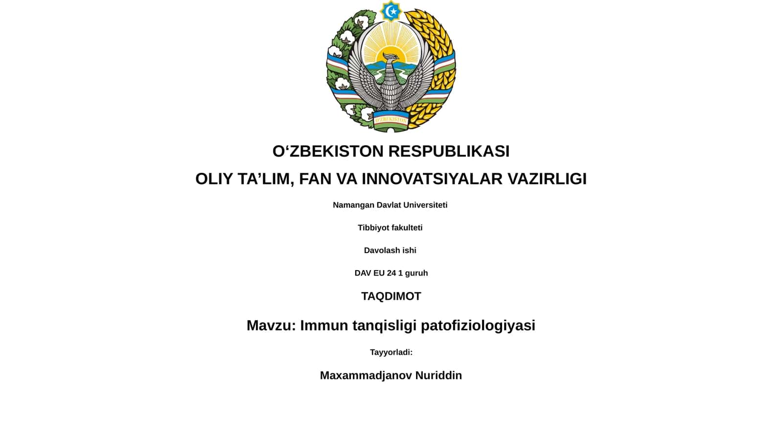 Immun tanqisligi patofiziologiyasi 1