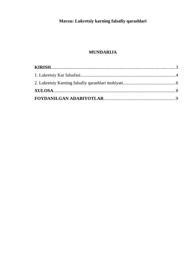 Lukretsiy karning falsafiy qarashlari 1