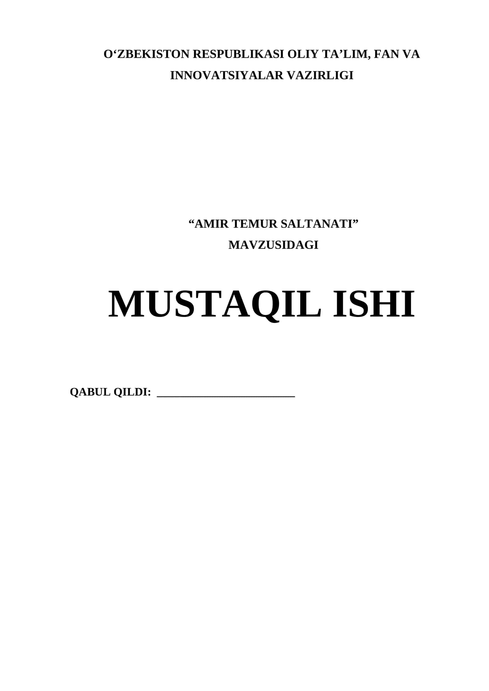 AMIR TEMUR SALTANATI 1