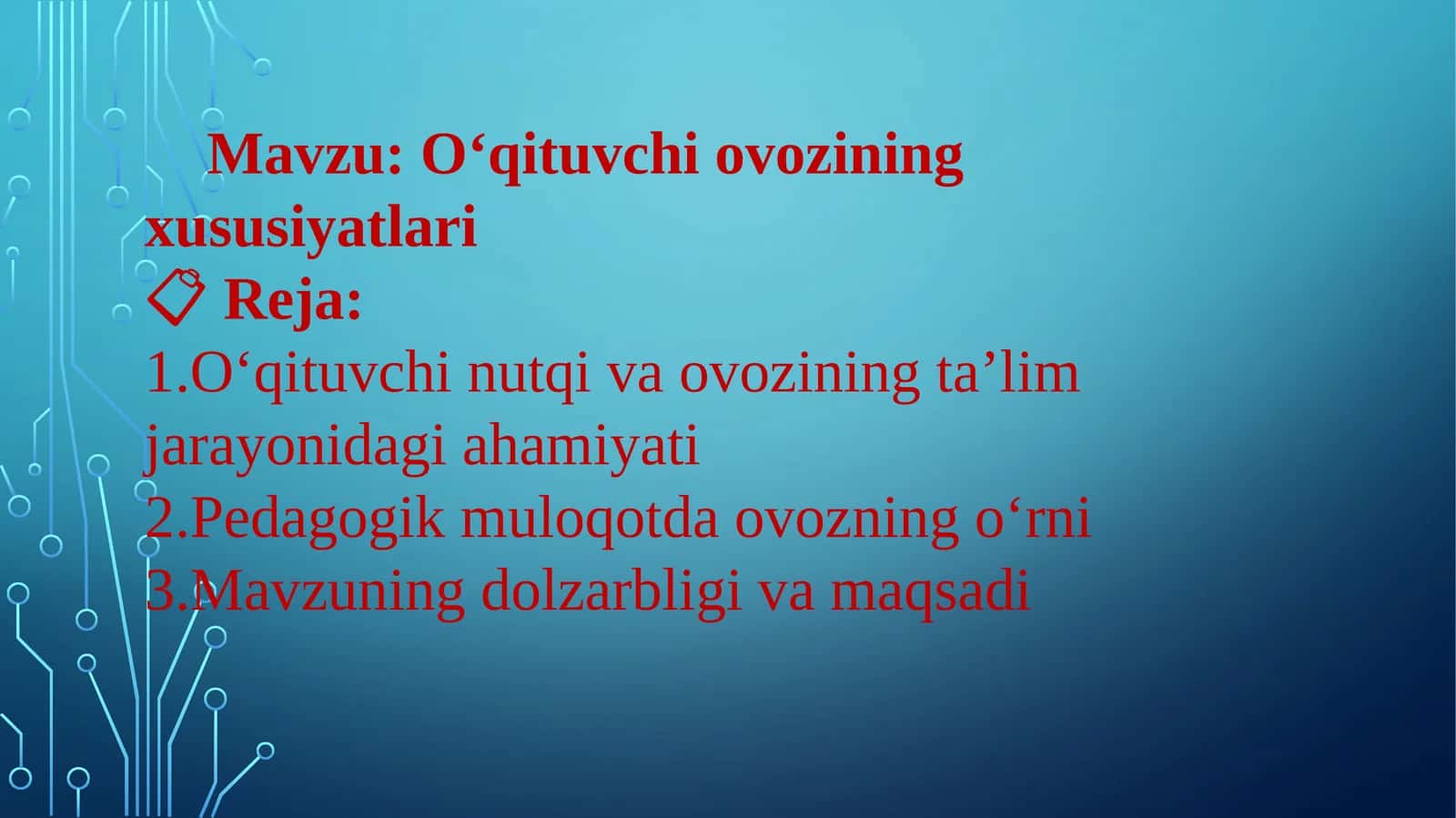 O‘qituvchi ovozining xususiyatlari 1