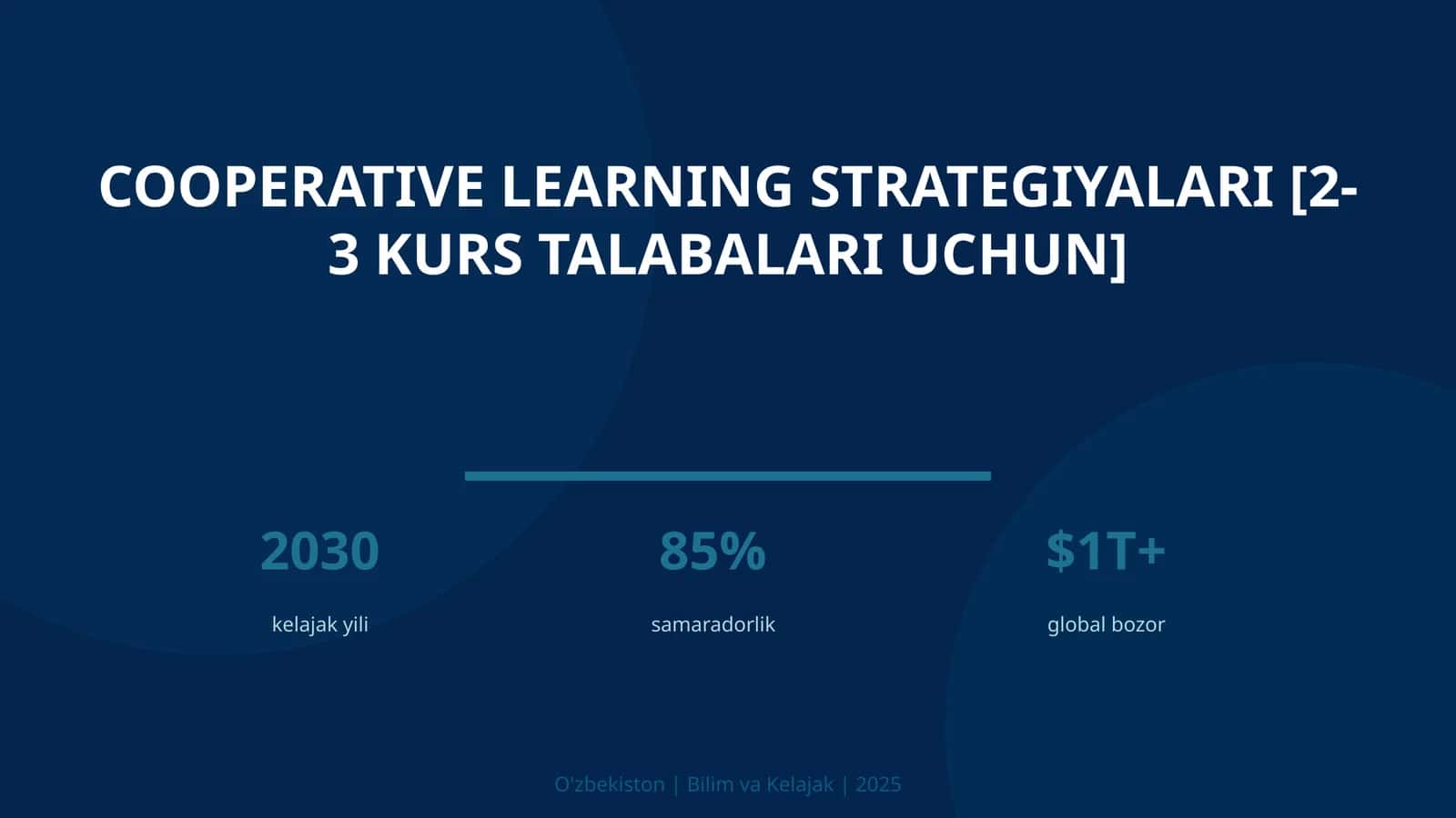 Cooperative learning strategiyalari [2-3 kurs talabalari uchun] 1